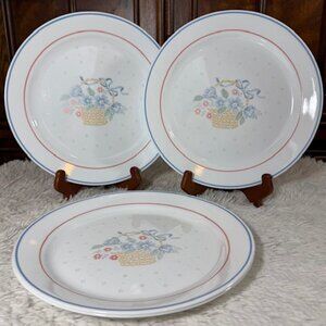 Vintage Set of 4 Corelle by Corning Country Cornflower 10.25" Dinner Plates